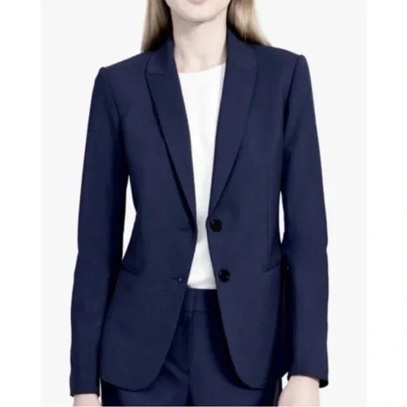 Theory Nichelle Broadway Navy Blue Blazer Suit Jacket 8 - Picture 3 of 14
